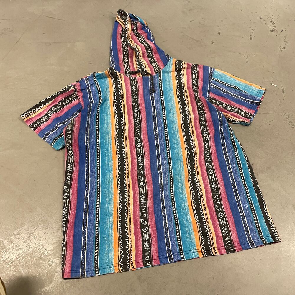 Vintage 90s simply basics surf pattern hoodie t-shirt
